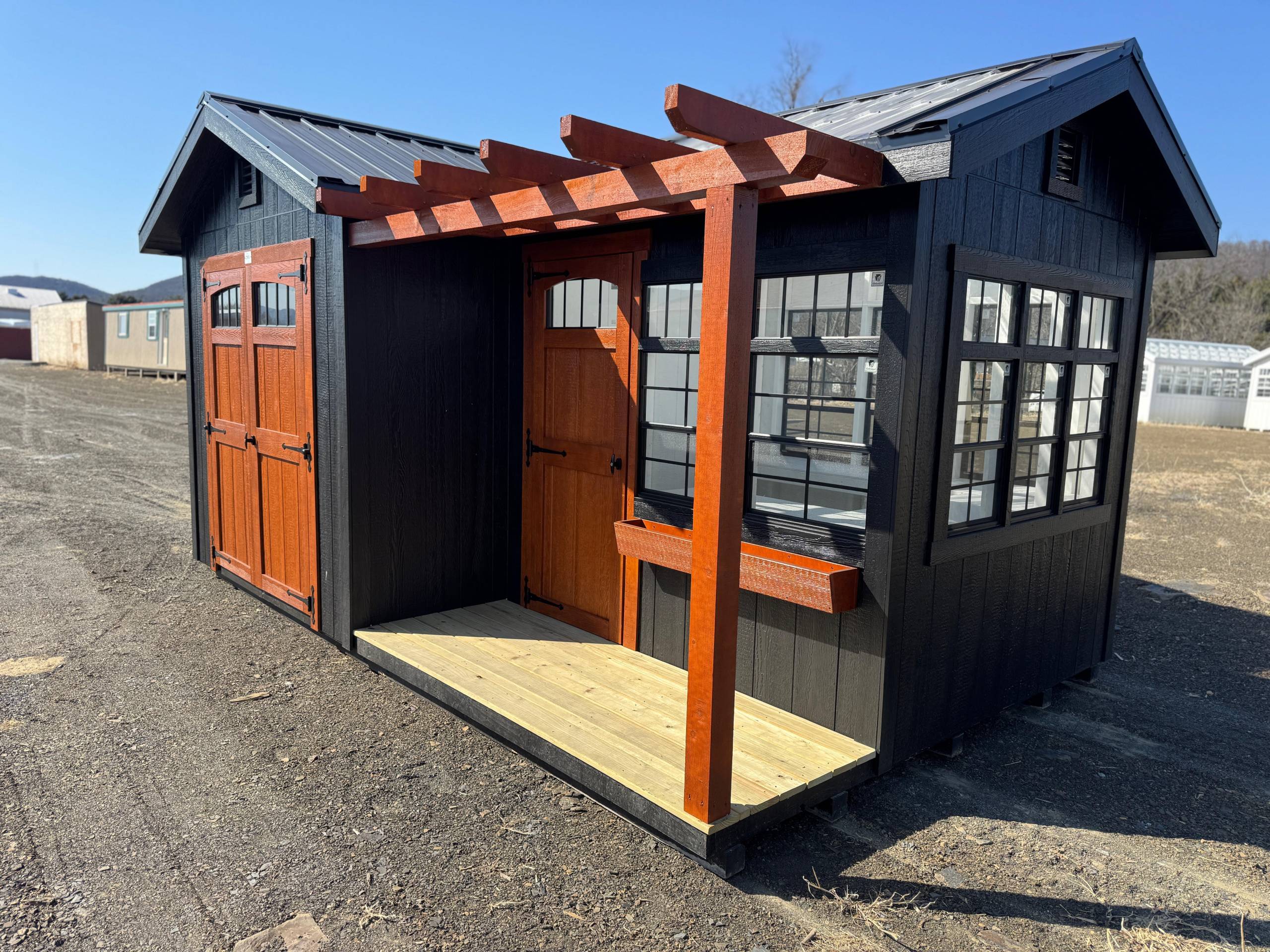 Stock Model 2018S: 10x16 Shed/Greenhouse Combo with Modern Design
